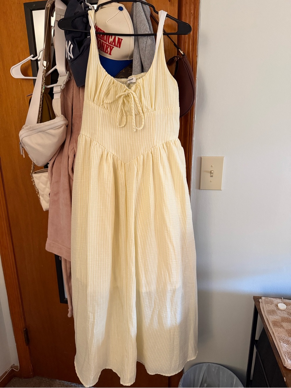 Workshop Republic Clothing Pale Yellow Striped Maxi Dress